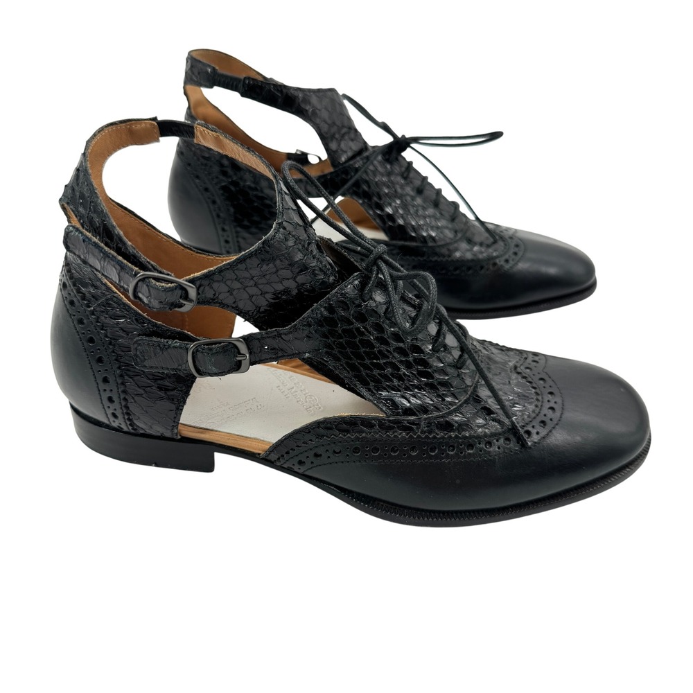 Maison Margiela Flats Ankle Strap Python & Leathe… - image 3